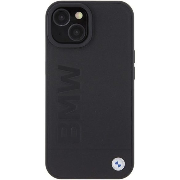 BMW BMHCP15SSLLBK iPhone 15 / 14 / 13 6.1" fekete bőr Hot Stamp tok