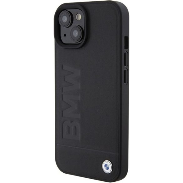 BMW BMHCP15MSLLBK iPhone 15 Plus / 14 Plus 6.7" fekete bőr Hot Stamp tok
