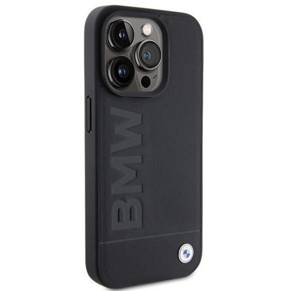 BMW BMHCP15XSLLBK iPhone 15 Pro Max 6.7" fekete bőr Hot Stamp tok