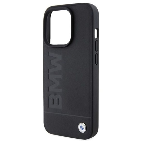 BMW BMHCP15XSLLBK iPhone 15 Pro Max 6.7" fekete bőr Hot Stamp tok