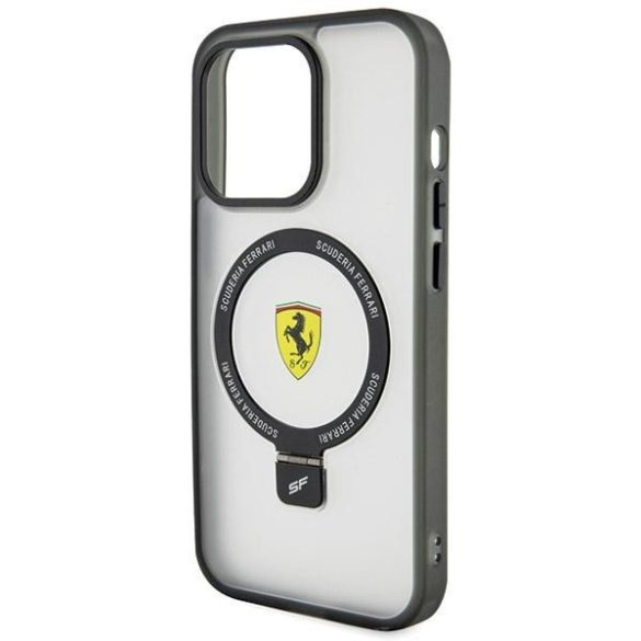 Ferrari FEHMP15XUSCAK iPhone 15 Pro Max 6.7" fekete keménytok gyűrűs állvány 2023 Collection MagSafe