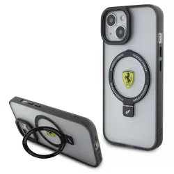   Ferrari FEHMP15SUSCAH iPhone 15 6.1" átlátszó keménytok gyűrűs állvány 2023 Collection MagSafe