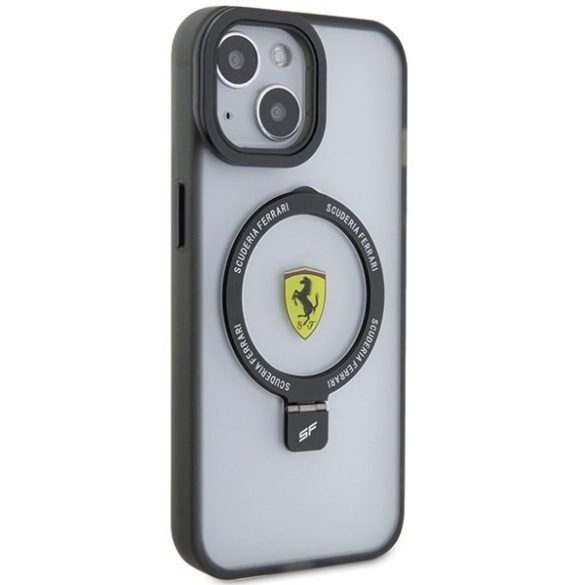 Ferrari FEHMP15SUSCAH iPhone 15 / 14 / 13 6.1" átlátszó keménytok gyűrűs állvány 2023 Collection MagSafe