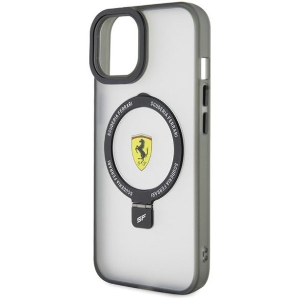 Ferrari FEHMP15SUSCAH iPhone 15 / 14 / 13 6.1" átlátszó keménytok gyűrűs állvány 2023 Collection MagSafe