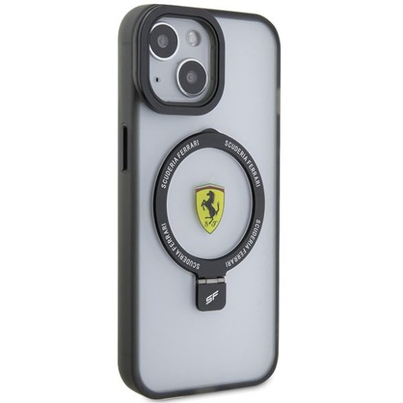Ferrari FEHMP15MUSCAH iPhone 15 Plus / 14 Plus 6.7" átlátszó keménytok gyűrűs állvány 2023 Collection MagSafe