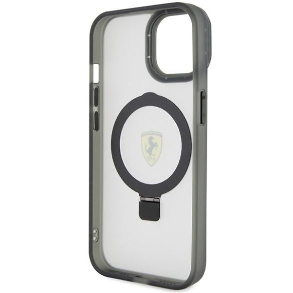 Ferrari FEHMP15MUSCAH iPhone 15 Plus / 14 Plus 6.7" átlátszó keménytok gyűrűs állvány 2023 Collection MagSafe