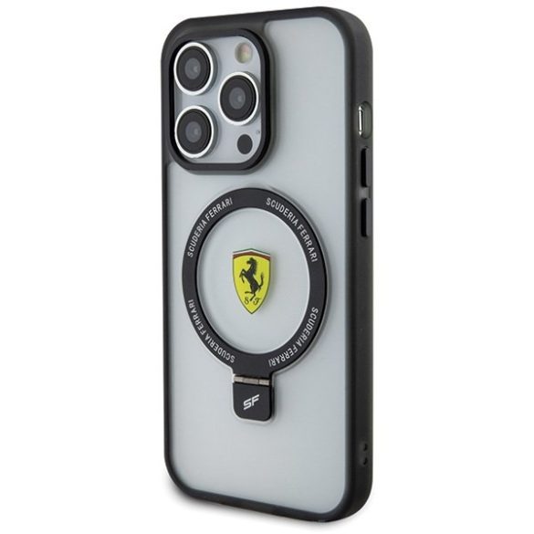 Ferrari FEHMP15LUSCAH iPhone 15 Pro 6.1" átlátszó keménytok gyűrűs állvány 2023 Collection MagSafe