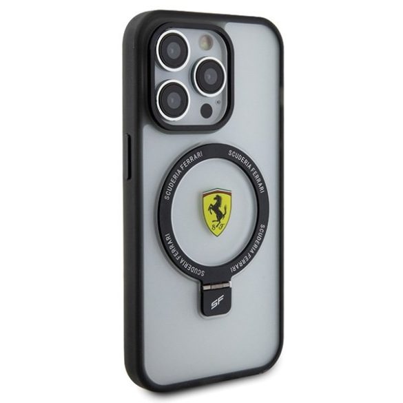Ferrari FEHMP15LUSCAH iPhone 15 Pro 6.1" átlátszó keménytok gyűrűs állvány 2023 Collection MagSafe