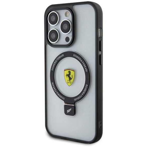 Ferrari FEHMP15XUSCAH iPhone 15 Pro Max 6.7" átlátszó keménytok gyűrűs állvány 2023 Collection MagSafe