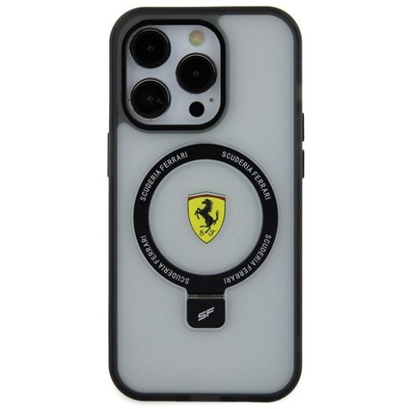 Ferrari FEHMP15XUSCAH iPhone 15 Pro Max 6.7" átlátszó keménytok gyűrűs állvány 2023 Collection MagSafe