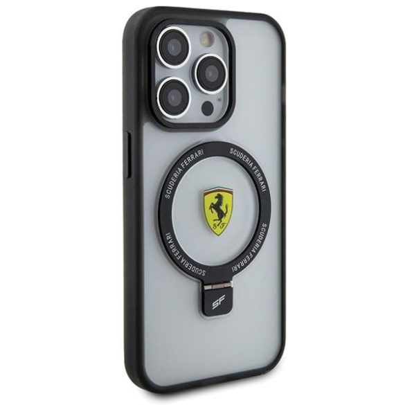 Ferrari FEHMP15XUSCAH iPhone 15 Pro Max 6.7" átlátszó keménytok gyűrűs állvány 2023 Collection MagSafe