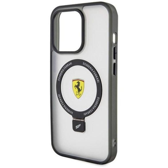 Ferrari FEHMP15XUSCAH iPhone 15 Pro Max 6.7" átlátszó keménytok gyűrűs állvány 2023 Collection MagSafe