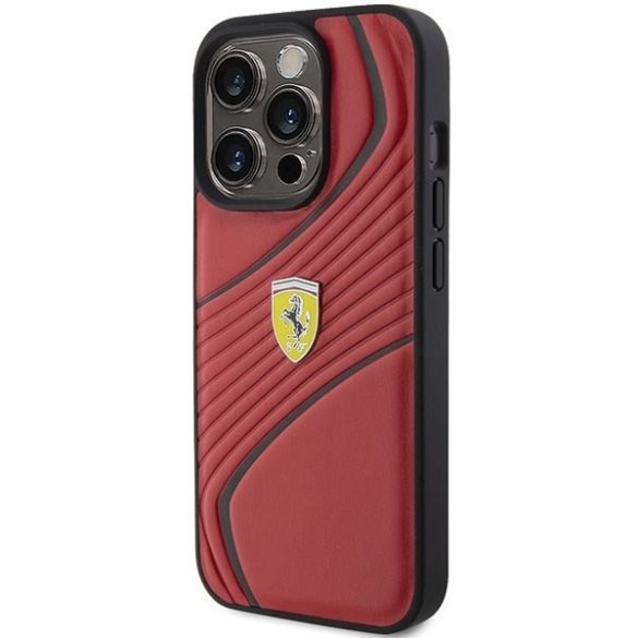 Ferrari FEHCP15LPTWR iPhone 15 Pro 6.1" piros keménytok Twist fém logóval