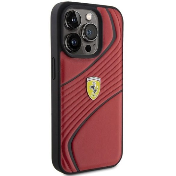 Ferrari FEHCP15LPTWR iPhone 15 Pro 6.1" piros keménytok Twist fém logóval