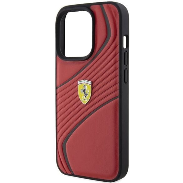 Ferrari FEHCP15LPTWR iPhone 15 Pro 6.1" piros keménytok Twist fém logóval