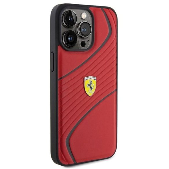 Ferrari FEHCP15XPTWR iPhone 15 Pro Max 6.7" piros keménytok Twist fém logóval