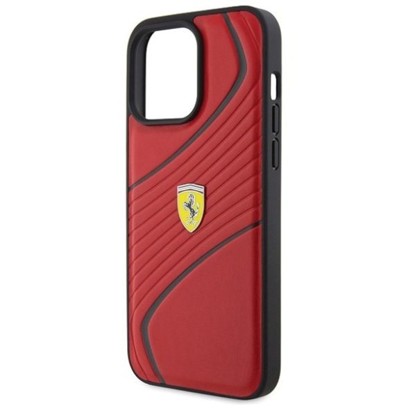 Ferrari FEHCP15XPTWR iPhone 15 Pro Max 6.7" piros keménytok Twist fém logóval