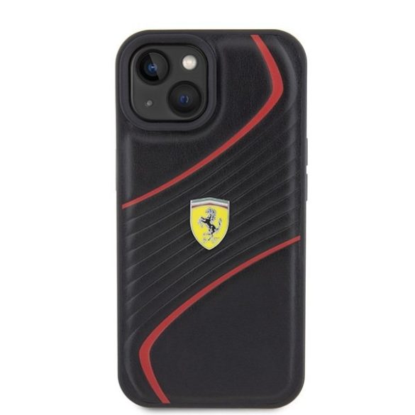 Ferrari FEHCP15SPTWK iPhone 15 / 14 / 13 6.1" fekete keménytok Twist fém logóval