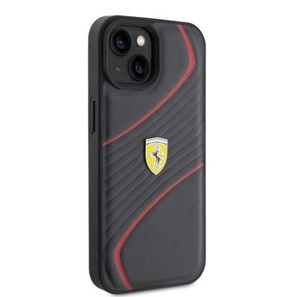 Ferrari FEHCP15SPTWK iPhone 15 / 14 / 13 6.1" fekete keménytok Twist fém logóval