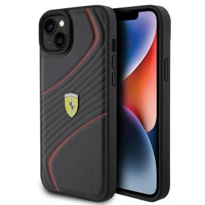 Ferrari FEHCP15MPTWK iPhone 15 Plus / 14 Plus 6.7" fekete keménytok Twist fém logóval