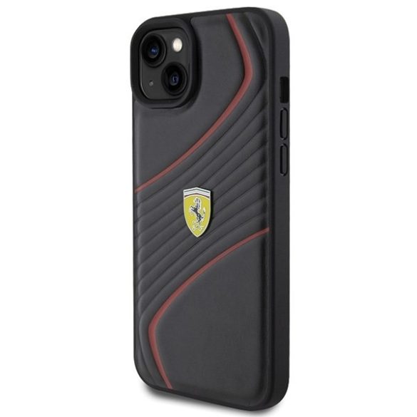 Ferrari FEHCP15MPTWK iPhone 15 Plus / 14 Plus 6.7" fekete keménytok Twist fém logóval