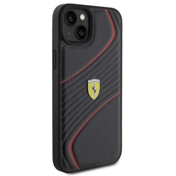 Ferrari FEHCP15MPTWK iPhone 15 Plus / 14 Plus 6.7" fekete keménytok Twist fém logóval