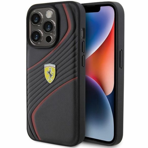 Ferrari FEHCP15LPTWK iPhone 15 Pro 6.1" fekete keménytok Twist fém logó