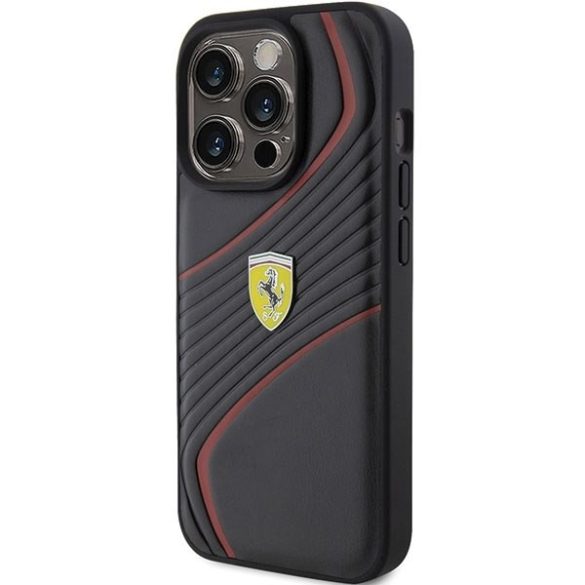 Ferrari FEHCP15LPTWK iPhone 15 Pro 6.1" fekete keménytok Twist fém logó