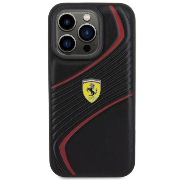 Ferrari FEHCP15LPTWK iPhone 15 Pro 6.1" fekete keménytok Twist fém logó