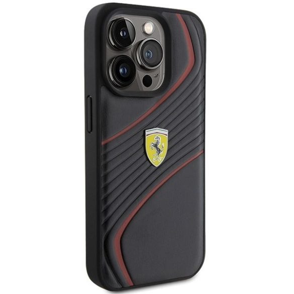 Ferrari FEHCP15LPTWK iPhone 15 Pro 6.1" fekete keménytok Twist fém logó