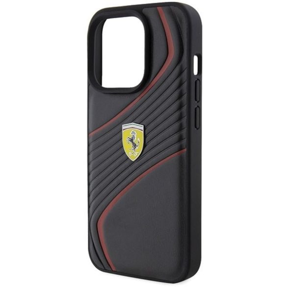 Ferrari FEHCP15LPTWK iPhone 15 Pro 6.1" fekete keménytok Twist fém logó