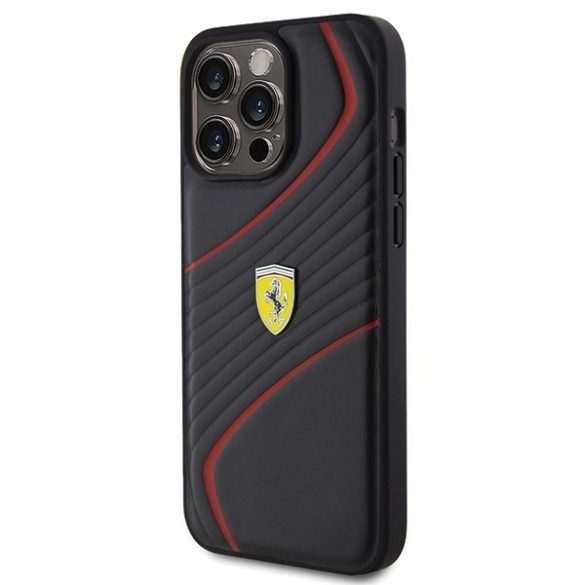 Ferrari FEHCP15XPTWK iPhone 15 Pro Max 6.7" fekete keménytok Twist fém logó