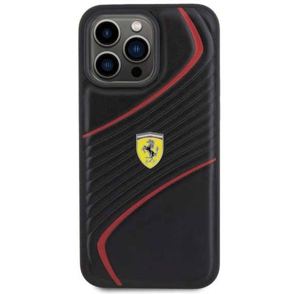 Ferrari FEHCP15XPTWK iPhone 15 Pro Max 6.7" fekete keménytok Twist fém logó