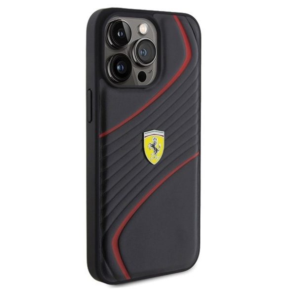 Ferrari FEHCP15XPTWK iPhone 15 Pro Max 6.7" fekete keménytok Twist fém logó