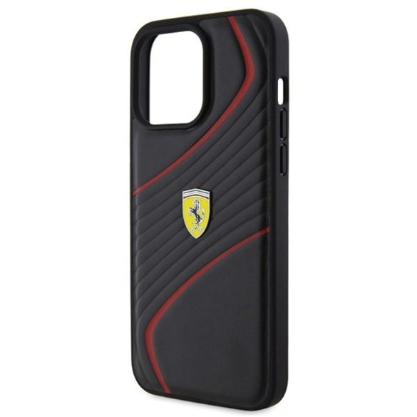 Ferrari FEHCP15XPTWK iPhone 15 Pro Max 6.7" fekete keménytok Twist fém logó