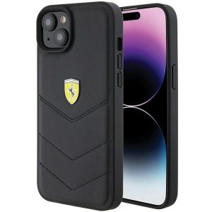 Ferrari FEHCP15MRDUK iPhone 15 Plus / 14 Plus 6.7" fekete keménytok steppelt fém logóval