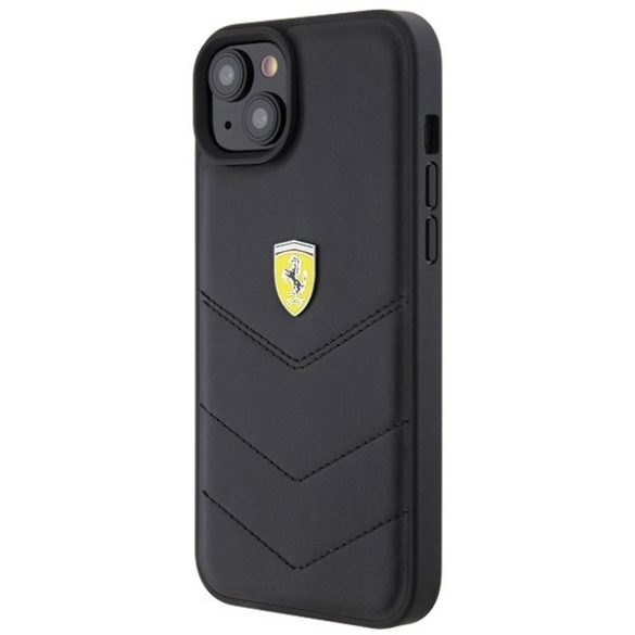 Ferrari FEHCP15MRDUK iPhone 15 Plus / 14 Plus 6.7" fekete keménytok steppelt fém logóval