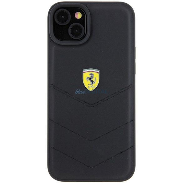 Ferrari FEHCP15MRDUK iPhone 15 Plus / 14 Plus 6.7" fekete keménytok steppelt fém logóval