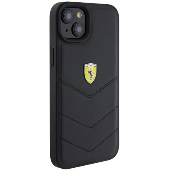 Ferrari FEHCP15MRDUK iPhone 15 Plus / 14 Plus 6.7" fekete keménytok steppelt fém logóval