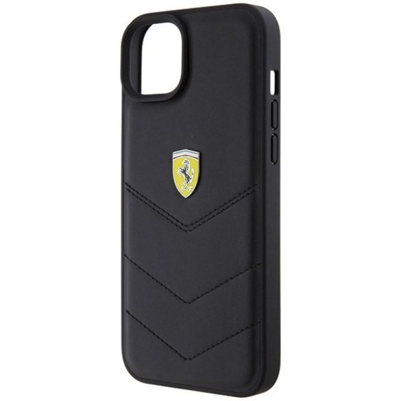 Ferrari FEHCP15MRDUK iPhone 15 Plus / 14 Plus 6.7" fekete keménytok steppelt fém logóval