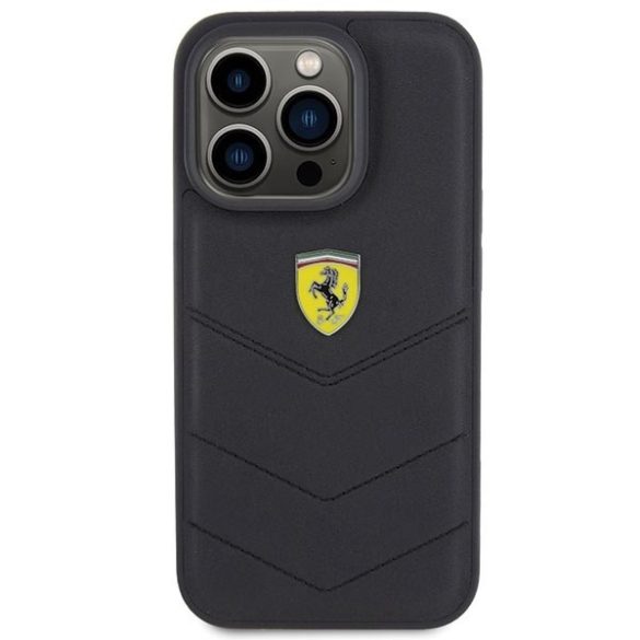 Ferrari FEHCP15LRDUK iPhone 15 Pro 6.1" fekete keménytok steppelt fém logóval