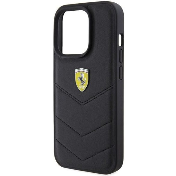 Ferrari FEHCP15LRDUK iPhone 15 Pro 6.1" fekete keménytok steppelt fém logóval