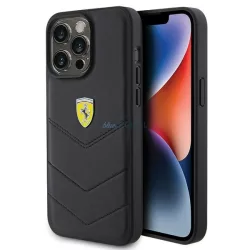  Ferrari FEHCP15XRDUK iPhone 15 Pro Max 6.7" fekete keménytok steppelt fém logóval