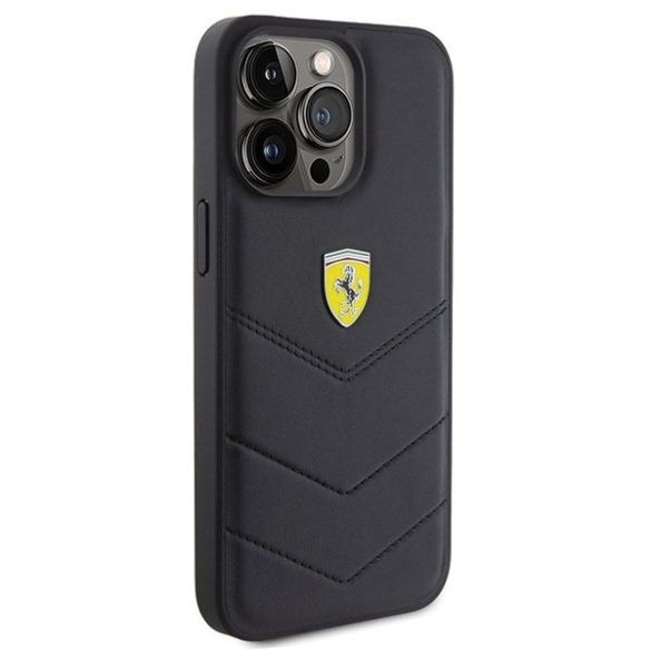 Ferrari FEHCP15XRDUK iPhone 15 Pro Max 6.7" fekete keménytok steppelt fém logóval