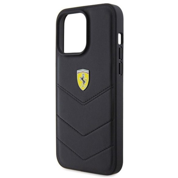 Ferrari FEHCP15XRDUK iPhone 15 Pro Max 6.7" fekete keménytok steppelt fém logóval