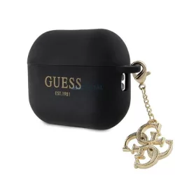   Guess GUAP2LECG4K AirPods Pro 2 (2022/2023) tok fekete Folyékony szilikon csillogó háromszög charm