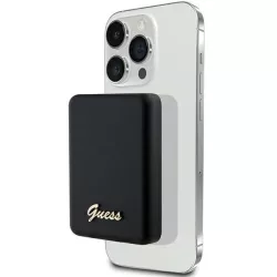   Guess Powerbank indukciós 5W GUPBM3ALGSGK 3000mAh fekete MagSafe Metal Script Logo MagSafe Metal Script Logo