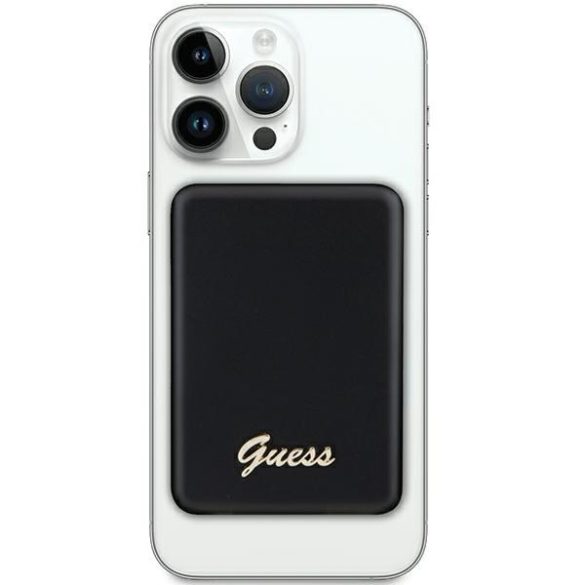 Guess Powerbank indukciós 5W GUPBM3ALGSGK 3000mAh fekete MagSafe Metal Script Logo MagSafe Metal Script Logo