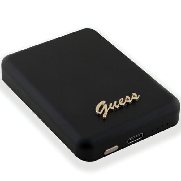 Guess Powerbank indukciós 5W GUPBM3ALGSGK 3000mAh fekete MagSafe Metal Script Logo MagSafe Metal Script Logo