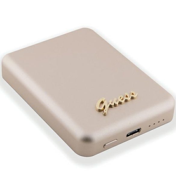 Guess Powerbank indukciós 5W GUPBM3ALGSGD 3000mAh arany MagSafe Metal Script Logo MagSafe Metal Script Logo